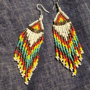 Beautiful Native Syyled Seed Bead Earrings